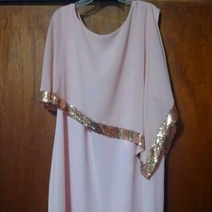 Pink and rose gold semi formal dress